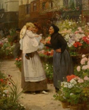 Flower offering to a child